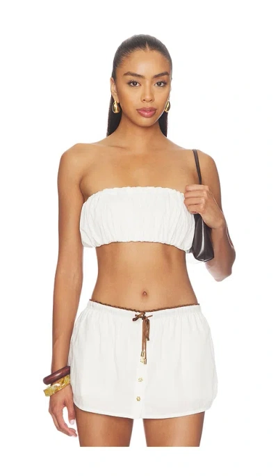 Cin Cin Souffle Bandeau Top In White