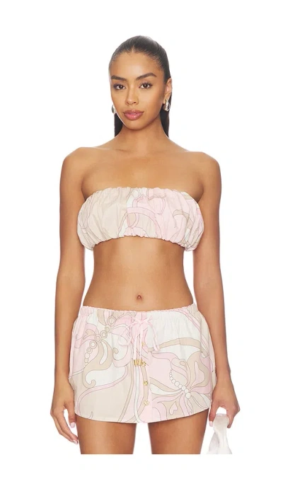 Cin Cin Souffle Bandeau Top In White