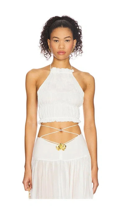 Cin Cin Spice Ruched Top In Pearl
