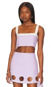 Cin Cin Twiggy Crop Top In Lavender