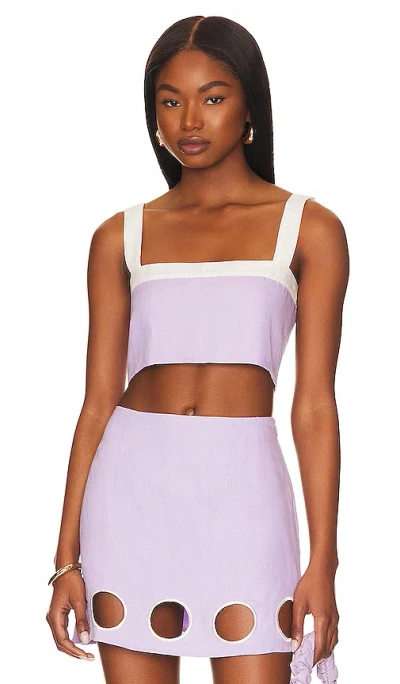 Cin Cin Twiggy Crop Top In Lavender