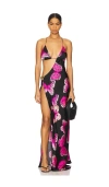 Cin Cin Villa Butterfly Maxi Dress In Black
