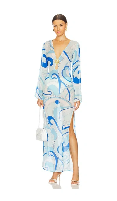 Cin Cin X Revolve Hotline Flower Maxi Dress In Baby Blue