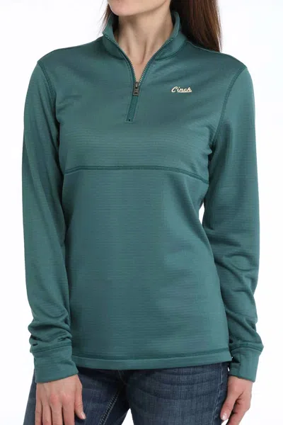 Cinch 1/4 Zip Pullover In Dark Teal In Blue