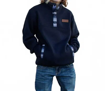 Cinch Kids' Boy's 1/4 Button Knit Pullover In Charcoal In Multi