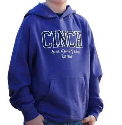 Cinch Kids' Boy's Logo Hooded Sweatshirt In Purple In Multi