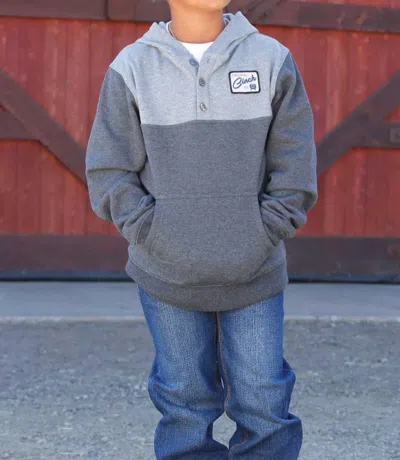 Cinch Kids' Boys Cotton Blend Long Sleeve Hoodie In Charcoal In Pink