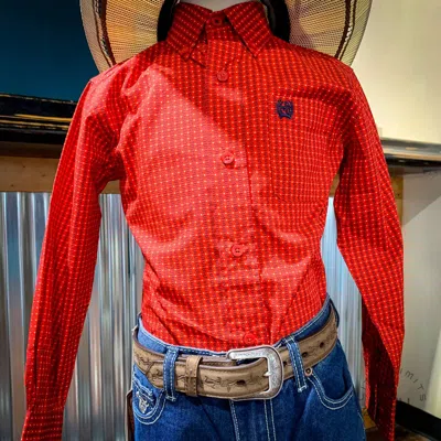 Cinch Kids' Boys' Making Bank Button Down Shirt In Red