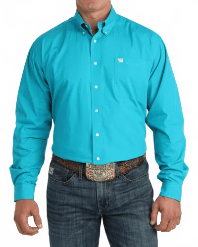 Cinch Classic Fit Button Down Western Shirt In Turquoise In Blue