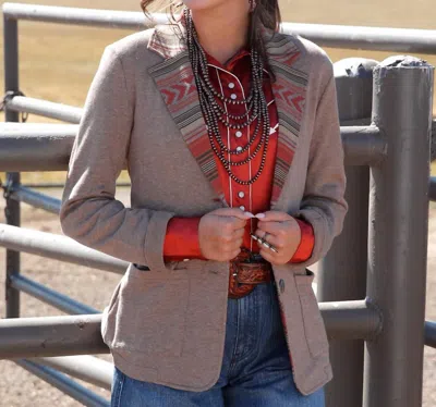 Cinch Classic Lapel And Button-front Blazer In Stone In Neutral