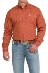 Cinch Classic Print Button-down Shirt In Orange In Orange