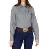 Cinch Geo Button Long Sleeve Shirt In Blue