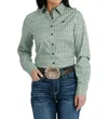 Cinch Grayed Jade Long Sleeve Shirt In Green