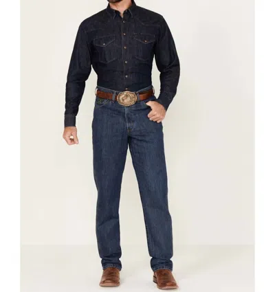 Cinch Green Label Relaxed Denim Jeans In Dark Wash In Blue
