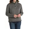 Cinch Herringbone Sweater Knit Pullover In Grey