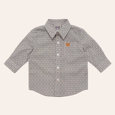 Cinch Babies' Infant Boys' Gray Geo Print Long Sleeve Shirt