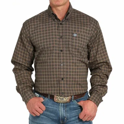 Cinch Long Sleeve Button-down Shirt In Black In Multi