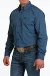 Cinch Long Sleeve Button Down Shirt In Blue