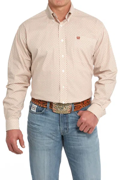Cinch Long Sleeve Stretch Button Down Shirt In Cream In Neutral