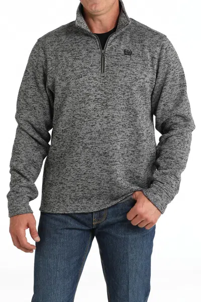 Cinch Men's 1/4 Zip Knit Sweater In Grey In Gray