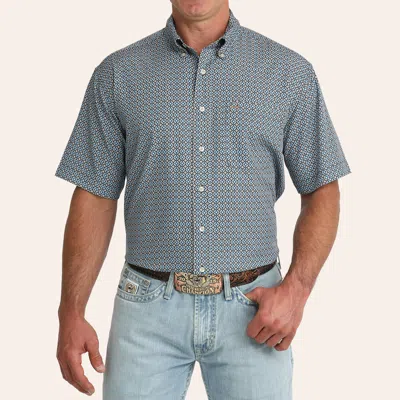 Cinch Men's Arenaflex Blue Geo Print Shirt