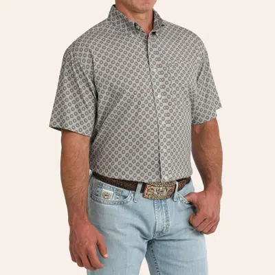 Cinch Men's Arenaflex Gray Geo Print Shirt