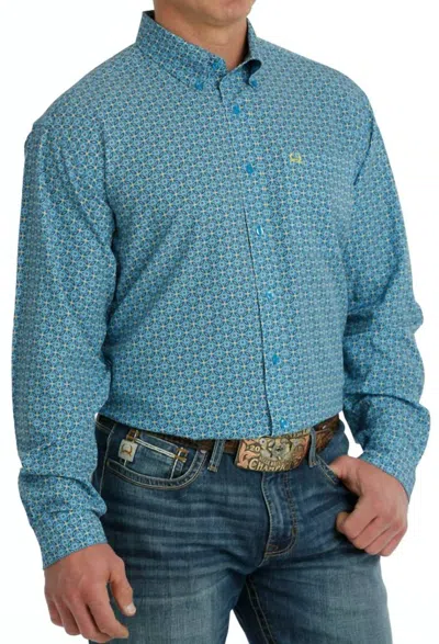 Cinch Men's Arenaflex Long Sleeve Performance Button Shirt In Blue