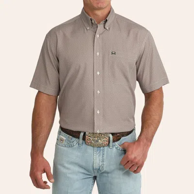 Cinch Men's Arenaflex Tan Geo Print Shirt