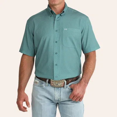 Cinch Men's Arenaflex® Teal Geo Print Shirt In Green