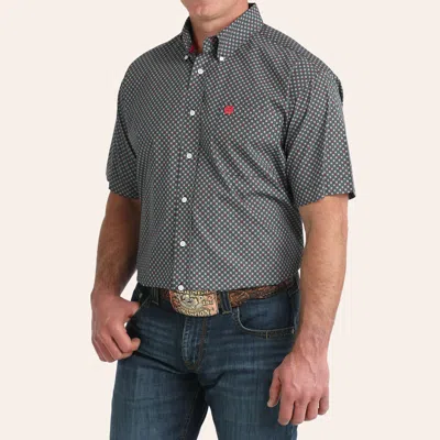 Cinch Men's Black Geo Print Shirt In Gray