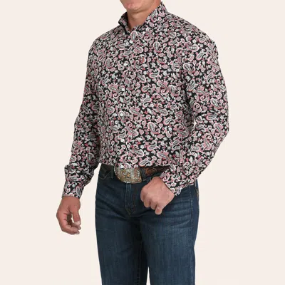 Cinch Men's Black Paisley Print Button Down Shirt