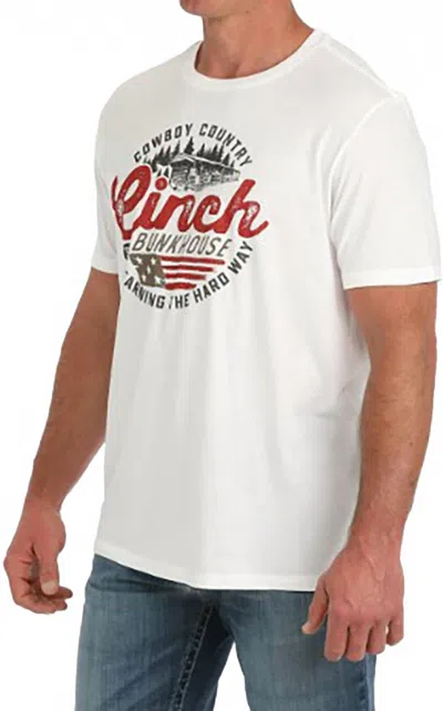 Cinch Men's Blended Logo Short Sleeve Tee In White In Animal Print