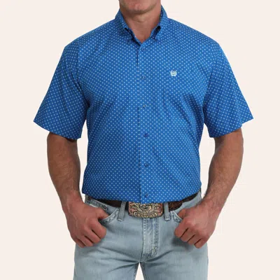 Cinch Men's Blue Geo Print Shirt