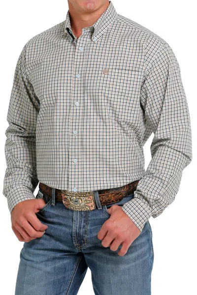 Cinch Men's Box Plaid Plain Weave Shirt In Light_blue