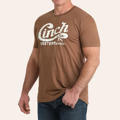 Cinch Men's Brown Script Logo Graphic T-shirt
