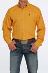 Cinch Men's Button Down Long Sleeve Shirt In Gold In Yellow