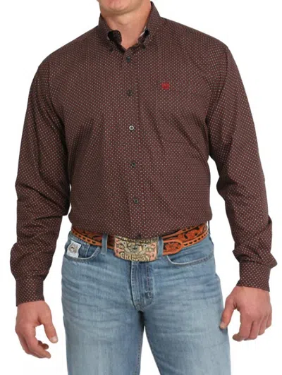 Cinch Men's Classic Allover Print Button Down Shirt In Black/multi