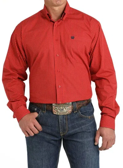 Cinch Men's Classic Money Sign Printed Button Down Shirt In Red