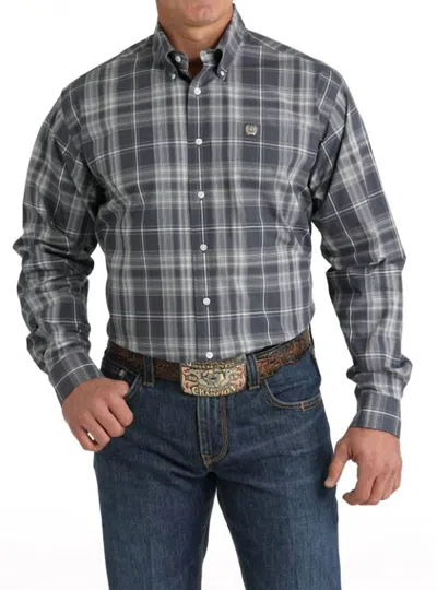 Cinch Men's Classic Plaid Button Down Western Shirt In Blue_grey