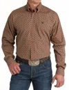 Cinch Men's Classic Print Button Down Western Shirt In Gold