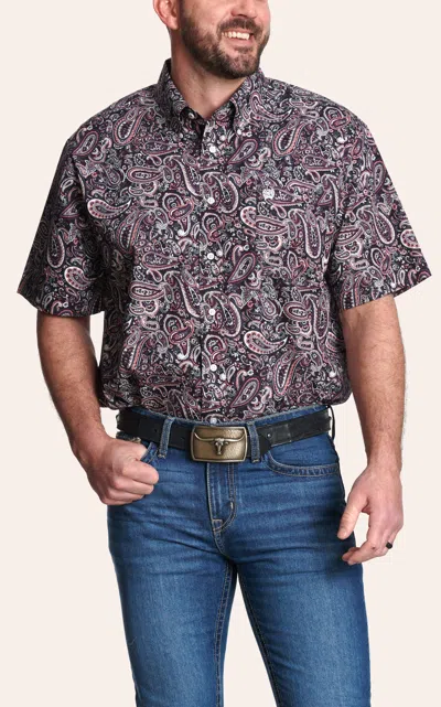 Cinch Men's Eggplant & Charcoal Paisley Western Shirt In Multi