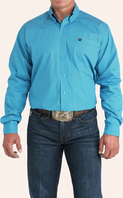 Cinch Men's Electric Blue Geo Print Western Shirt