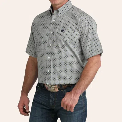 Cinch Men's Gray & Navy Geo Print Shirt In Blue