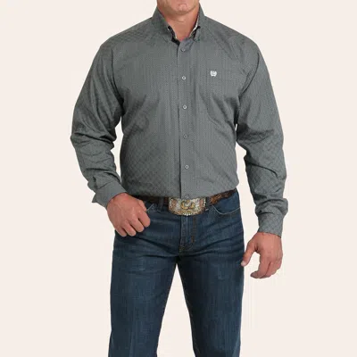 Cinch Men's Gray Geo Print Button Down Shirt