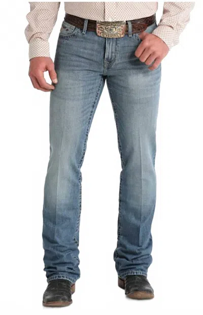 Cinch Men's Ian Mid Rise Slim Boot Cut Jeans In Light Blue