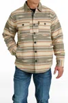 Cinch Men's Jacquard Shirt Jacket In Brown In Multi
