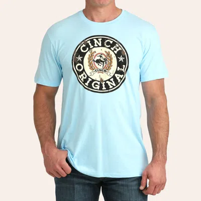Cinch Men's Light Blue Original Circle Logo T-shirt