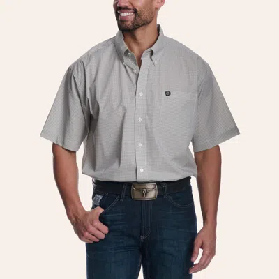 Cinch Men's Light Gray Check Print Shirt