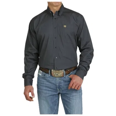 Cinch Men's Long Sleeve Button Down Shirt In Solid Charcoal In Multi
