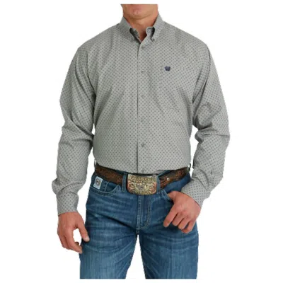 Cinch Men's Long Sleeve Buttondown Western Shirt In Grey Print